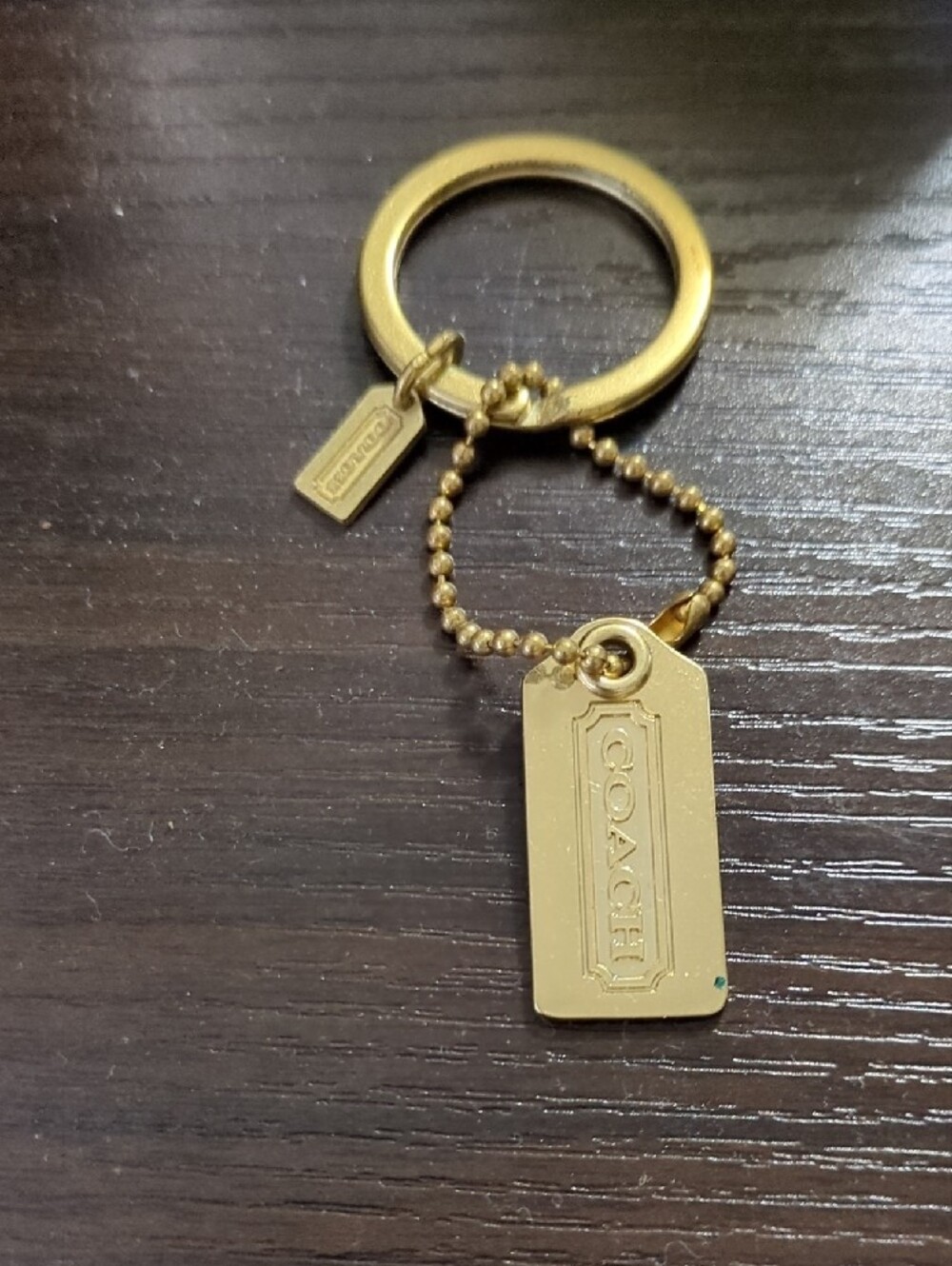 Coach Gold Tone Logo Tag Keychain - Picture 2 of 3
